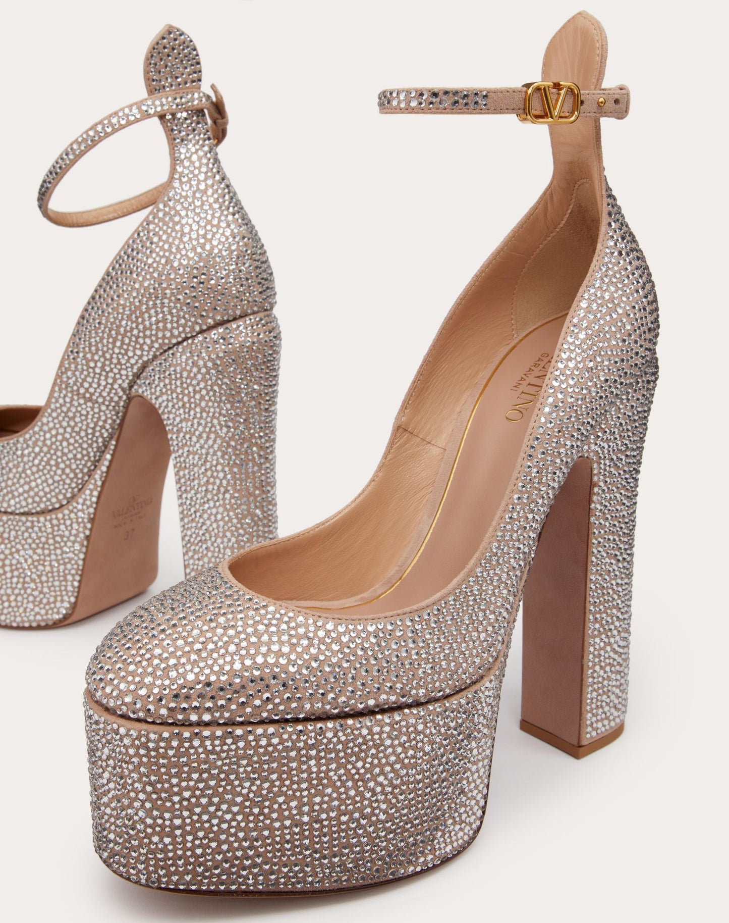 VALENTINO GARAVANI TAN-GO PUMP WITH CRYSTALS 155MM
