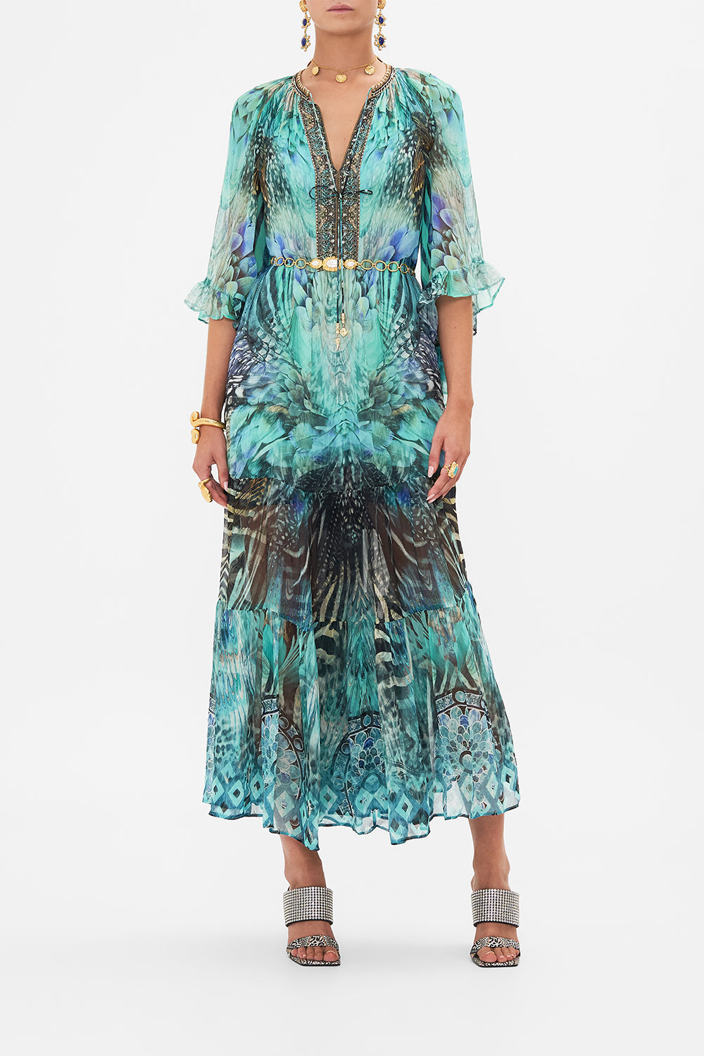 Wide Sleeve Gathered Dress
Azure Allure