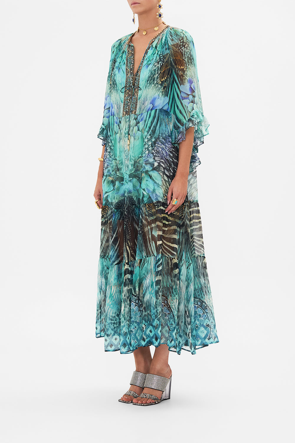 Wide Sleeve Gathered Dress
Azure Allure