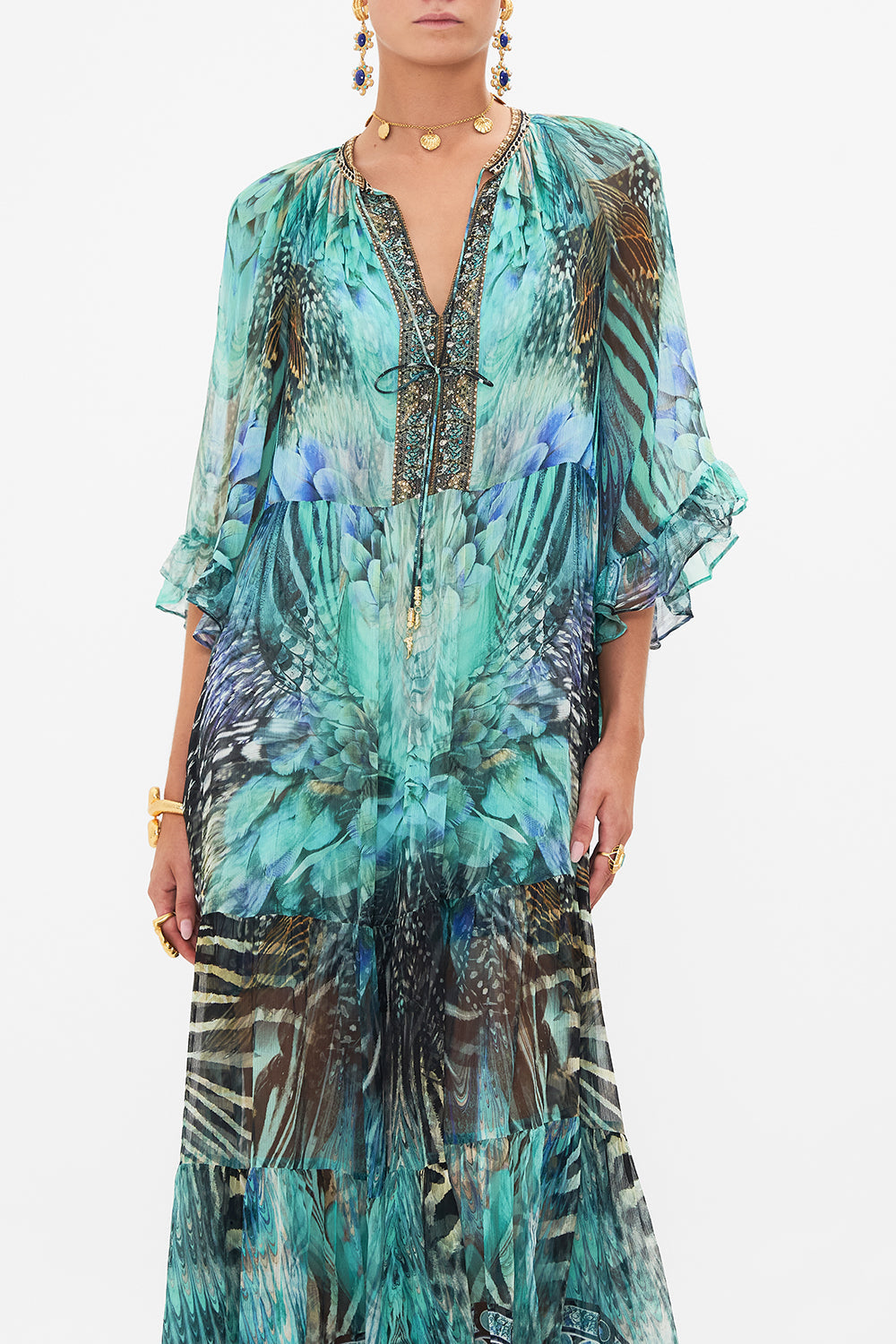 Wide Sleeve Gathered Dress
Azure Allure