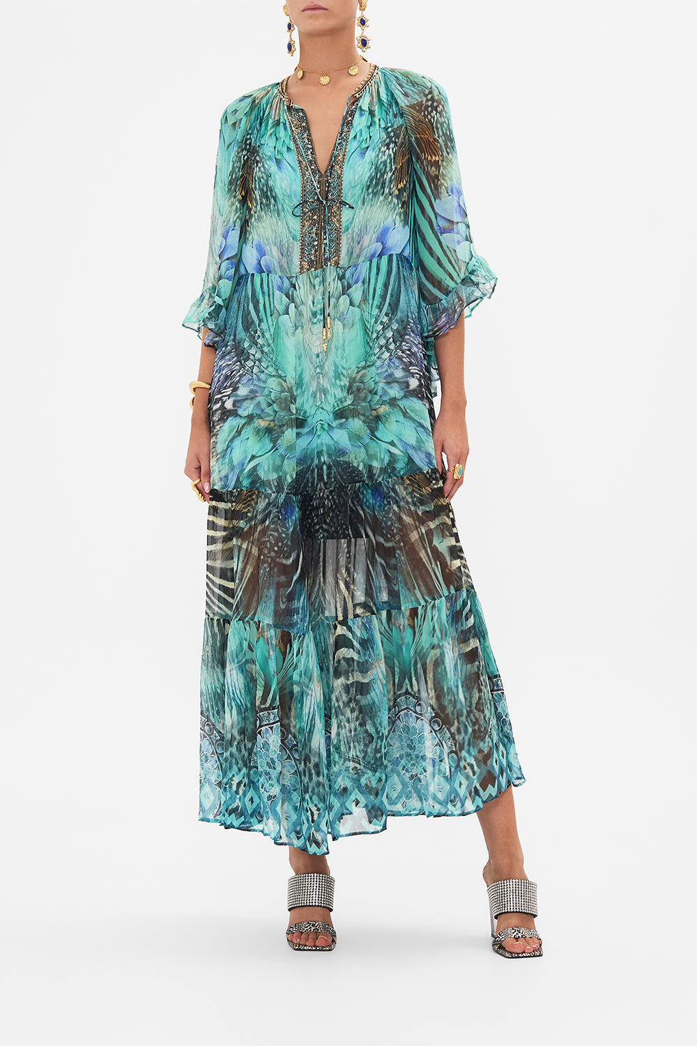 Wide Sleeve Gathered Dress
Azure Allure