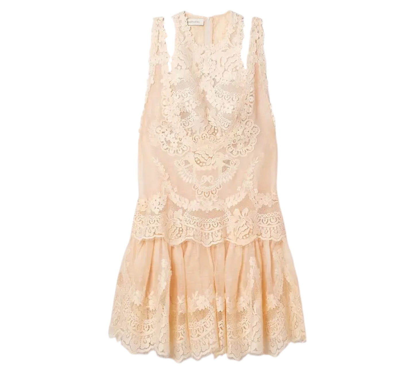 ZIMMERMANN
Natura guipure lace-trimmed linen and silk-blend mini dress