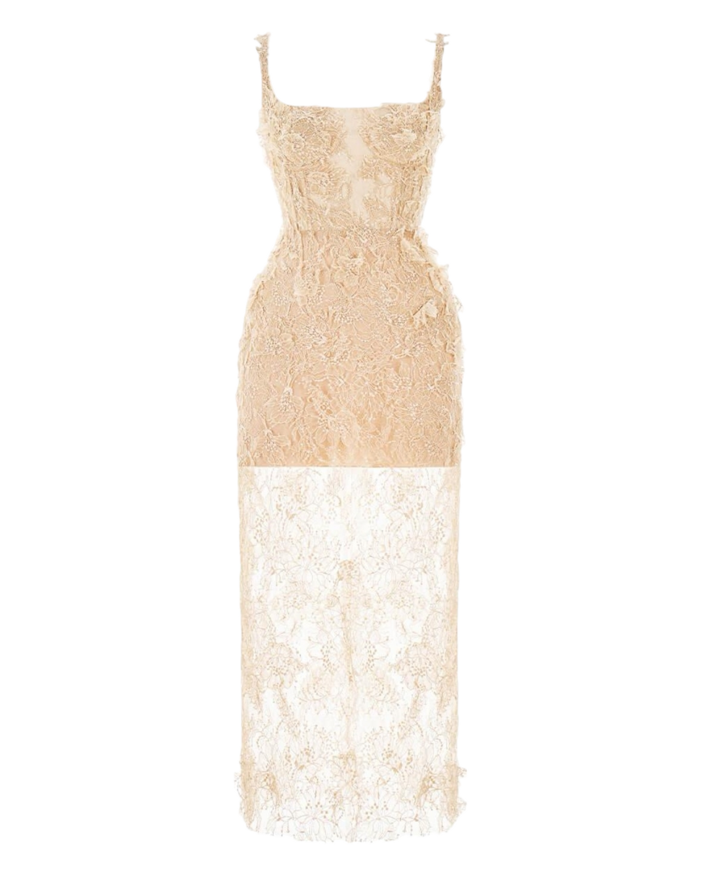 LOBBSTER
Ivory beaded lace pencil dress